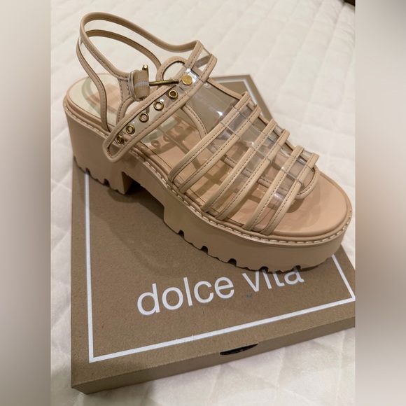 Dolce Vita Latice Crystal Vinyl Strappy Sandals - Picture 2 of 5